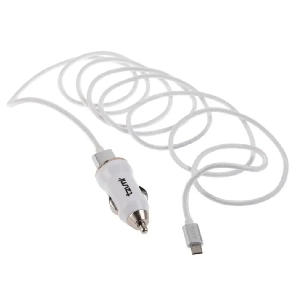 Tzumi 1 AMP Car Charger with 6ft Micro-USB Flat Cable